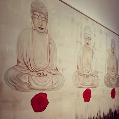 Loved this painting at the #wadewilson #artgallery #buddha #rose #instamood (at Wade Wilson Art)