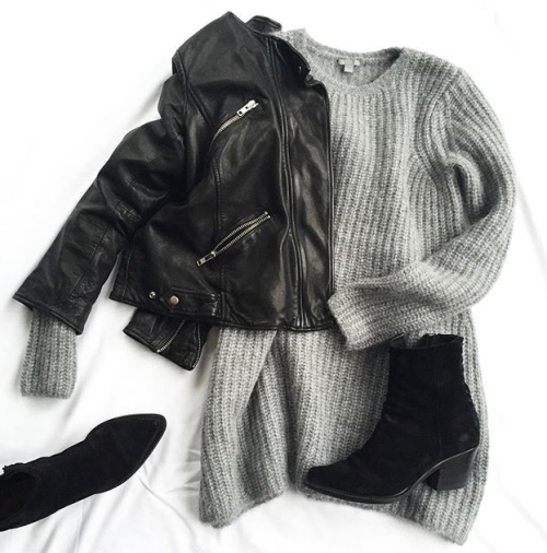 thechic-fashionista:Jacket Sweater Boots 
