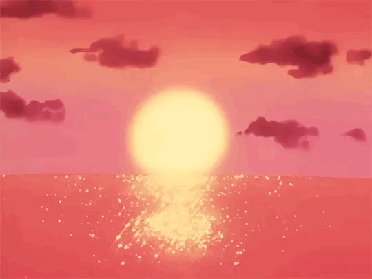 Sunset  My First Anime Style Landscape Animation on Make a GIF