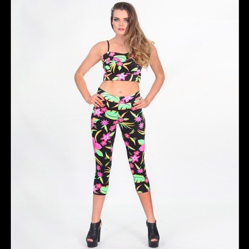 Our gorgeous model Megan looking fab in our new Tropical Bralet and Leggings Set! #love #model #trop