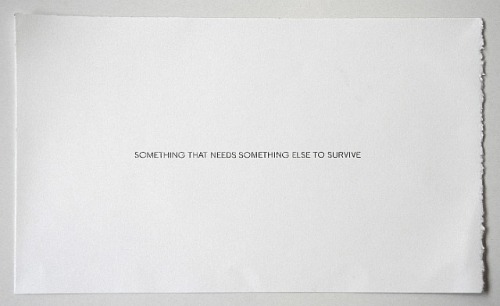 gasp365:  Robert Barry Something That Needs Something Else To Survive, 2011 