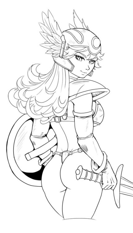 samanatorclub: I had a long week, but I managed to draw a DQ Warrior lineart today! I will color her