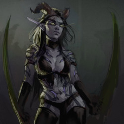 warcraft-art-gallery:  Night Elf Demon Hunter[Artist: