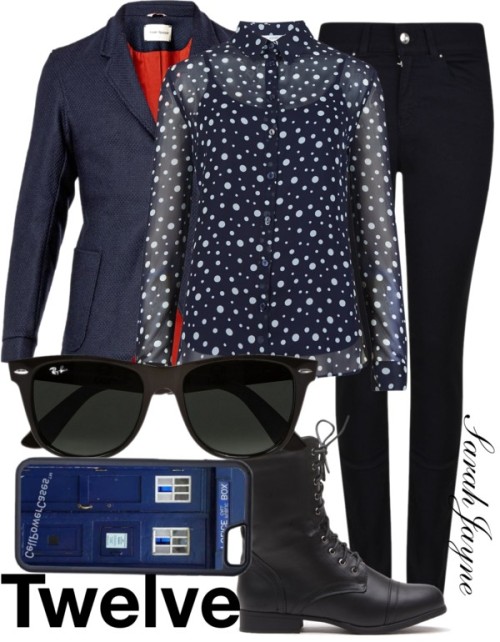 Twelfth Doctor by solstice-sarahjayne featuring black wayfarer sunglassesCocktail top, $53 / Giorgio