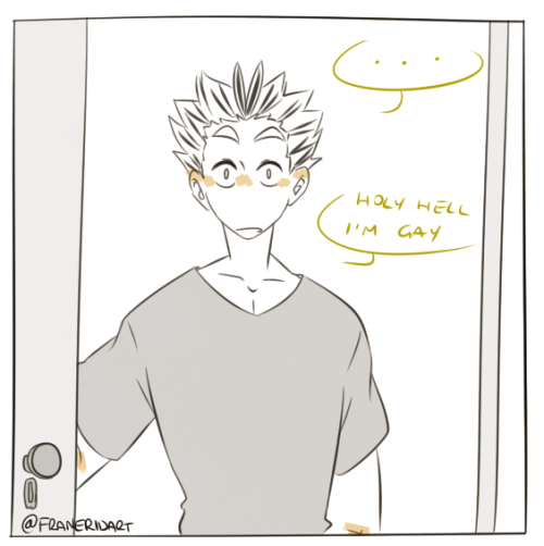 franeridart:There was someone in my inbox talking about hair-down Kuroo and the first thing I thought was “it’s been a while since I’ve last made Bokuto feel gay over Kuroo’s hair hasn’t it”