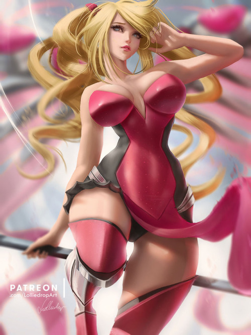 lolliedrop:  Pink Mercy  Got to love the new Mercy skin because … it’s so pink! Not really my favori