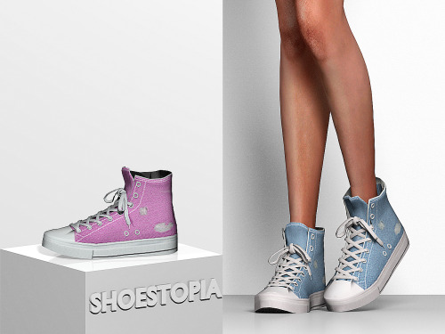 Shoestopia - Denim Shoes+10 SwatchesFemaleSmooth WeightsMorphsCustom ThumbnailHQ Mod CompatibleDownl
