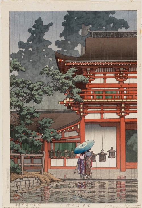 wonderlartcafe:Artist: Kawase Hasui (Japanese, 1883–1957), Title: The Kasuga Shrine in Nara (Nara Ka