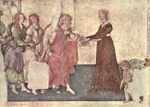 GIOVANNA TORNABUONI AND THE GRACES, 1483–1486, Sandro Botticelli