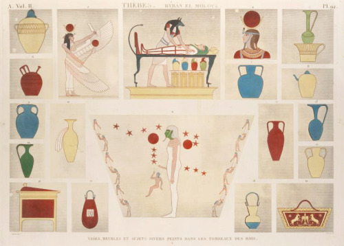 Giovanni Battista Belzoni, Vases and furniture drawings from the tombs of the kings, Thebes, 1820. E