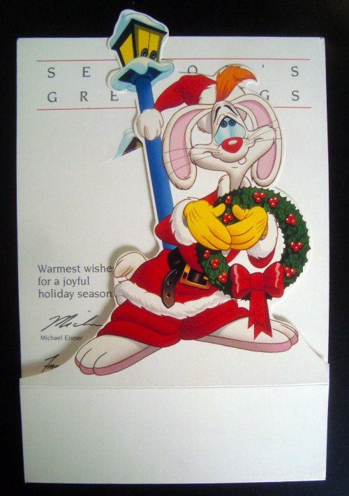 the-disney-elite:Michael Eisner and Frank Wells’ Walt Disney Co. holiday card, 1988