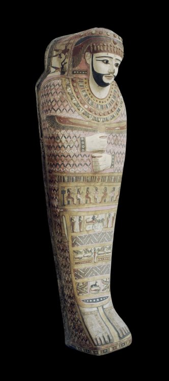 Painted mummy case of an unnamed man, found at Akhmim.Graeco-Roman Egypt, 1st century BC-1st century