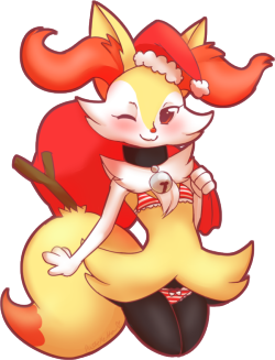 pastellettart:  12DoS: Santa Braixen by Pastelletta joeymammoth was today’s winner! They asked for Braixen in a sexy Santa outfit~ I feel bad I never finished a picture of Braixen earlier, she really is a cutie! Happy Christmas Eve everyone~  omg cutie