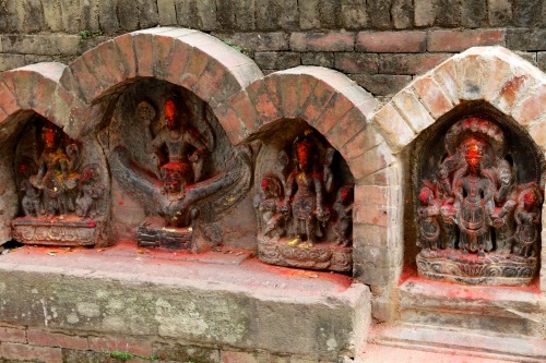 Vaishnava deities at street, Nepal