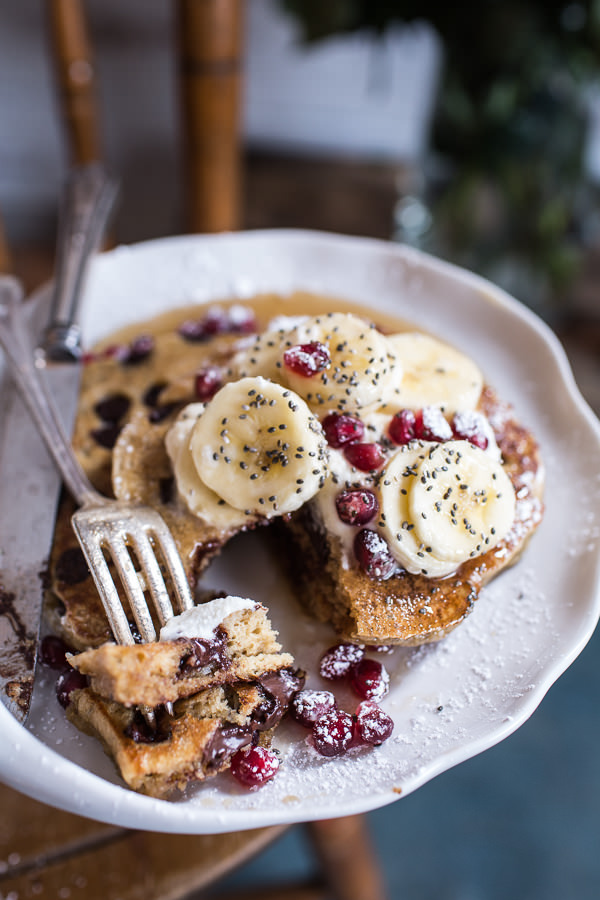 sweetoothgirl:  Ricotta Chocolate Chip Banana and Chia Pancakes