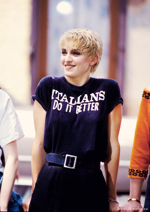 @madonna filming the video for “Papa Don’t Preach” in spring 1986 
