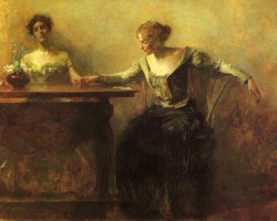 goodolarthistory:  Artist: Thomas Wilmer Dewing Title: The Fortune Teller 