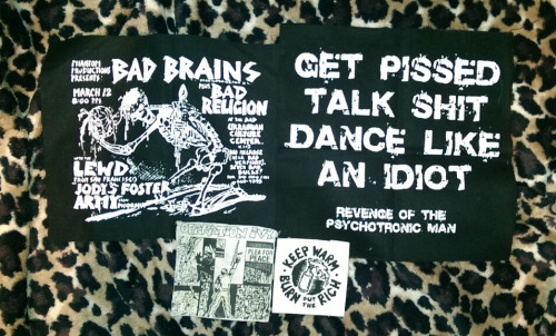 tank-grrl:  tank-grrl:  tank-grrl:  Ho fucking ho!Getting in the Christmas Spirit, I thought I’d give away some of this here shit. The tees I cut up and never ever wore, the two smaller ones are probably good to be made into patches of some kind, they