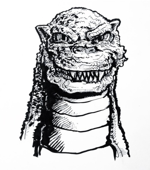 Quick #inktober #inktober2018 today: Heisei-era catface #godzilla! https://www.instagram.com/p/BpdJE