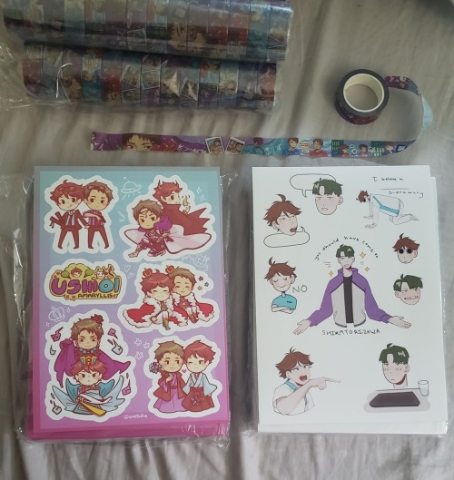 ✿ PRODUCTION UPDATE ✿ Look what arrived! @/epitomime’s AU sticker sheet & amazing washi ta