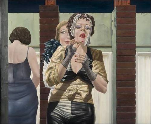 Travesty in Public Toilet     -    Hakkaart, Ferdinand, 1975-80.Dutch,b.1941-Oil on canvas, 123,5 x 