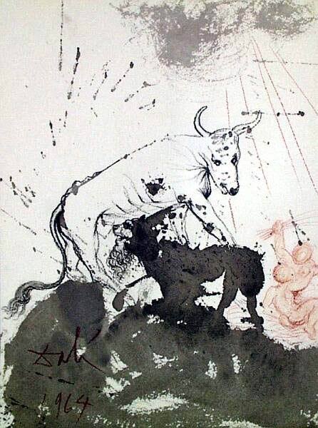 salvadordali-art:Leo quasi bos comedens paleas (Isaiah 11:7), 1967 Salvador Dali
