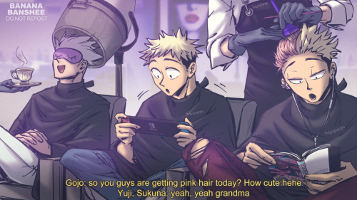 More Jujutsu Kaisen actor AU!!Off camera, Yuji was actually really nervous about getting is hair col