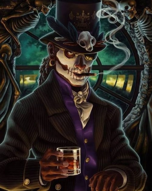 Baron Samedi or the Master of the Dead is the Haitian Loa who reigns over the Gede family. He is the