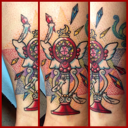 priestessofnothing: My newest sailor moon tattoo, the Holy Moon Cálice. Half healed and half 