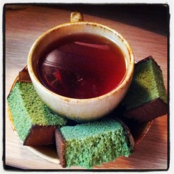 Ginger roobios tea and green tea cake. Best