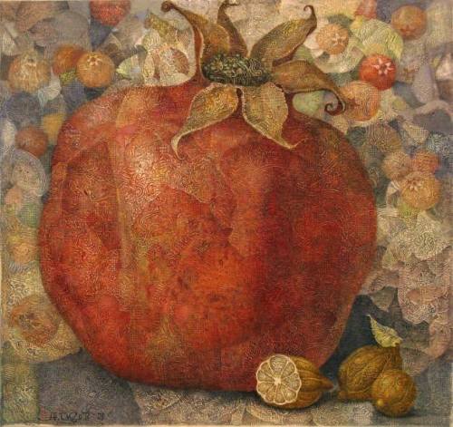 Alexander Sigov (Russia, 1955 - )  A green apple: A russet pomegranate      &nbs