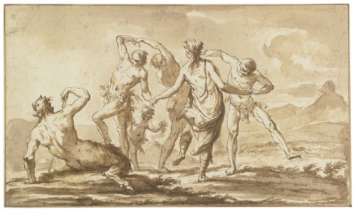 Gaetano Zompini  (1700 - 1778)A Bacchanalian Dance, a Satyr reclining in the Foreground