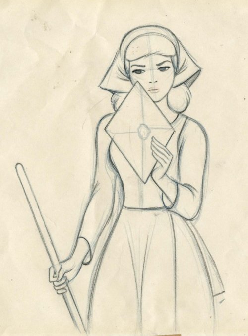 Cinderella animation drawing by Marc Davis (x)