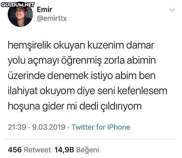 hemşirelik okuyan kuzenim...