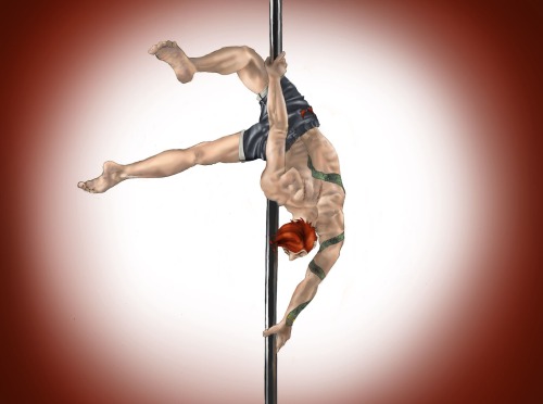 Some poledancing Crowley for you! I decided to practice skin colouration (mainly muscles) so I searc