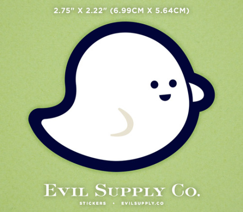 evilsupplyco:Marshmallow Ghost sticker ($1.25)Ghosts come in every shape imaginable (and thirteen th