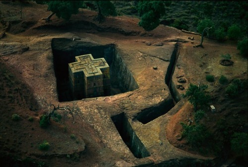 Hewn out of solid rock, the church of St George, Ethiopia, represents one of the wonders of the medi