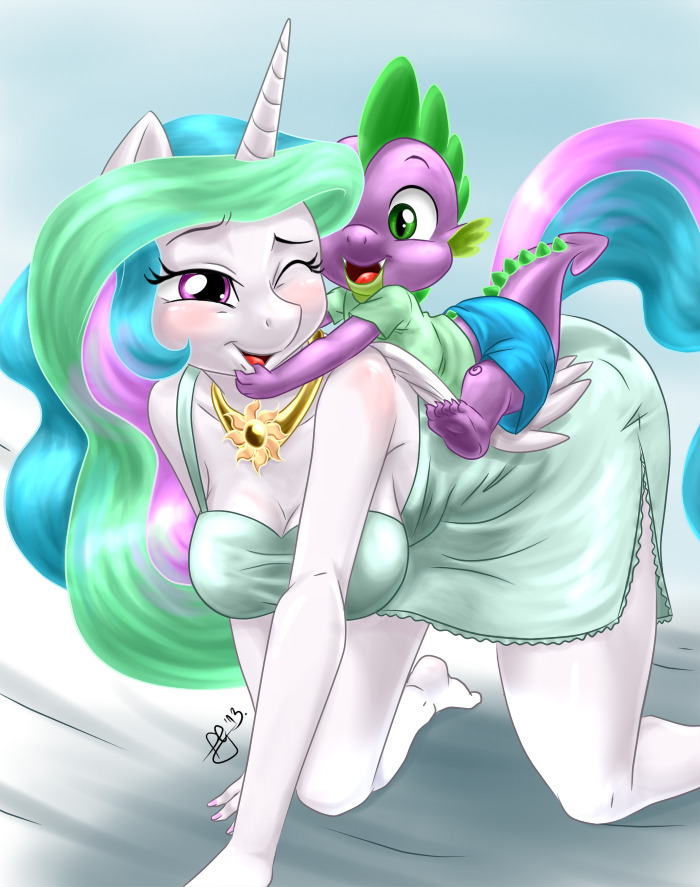 pia-chan:  Motherly Love by Pia-sama I think Celestia raised Spike. There’s no