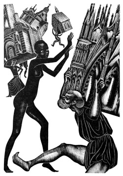 From The Adventures of the Black Girl in Her Search for God, by Bernard Shaw. Illustration by John Farleigh.