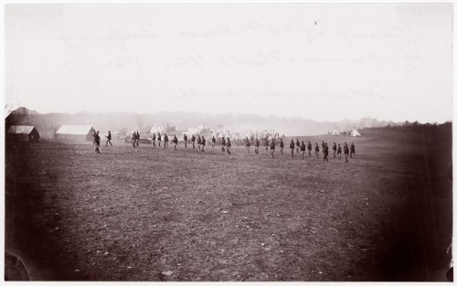 met-photos: Camp of 34th Massachusetts Infantry, Miner’s Hill, VA. Skirmish Drill. by Mathew B