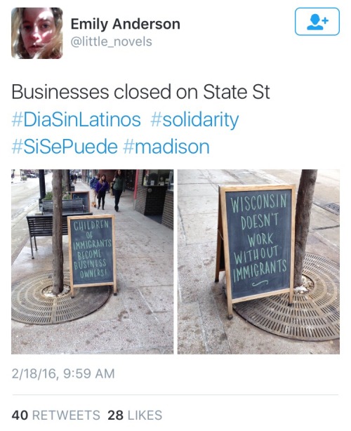 flowersinmyphro:elpajaromasnalgon:izzy-strummer:What would a day be like without Latinos?Madison wil