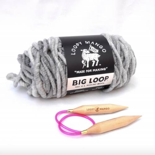 New: Montauk Throw DIY kit - free pattern on loopymango.com.  One skein of Loopy Mango Big Loop yarn