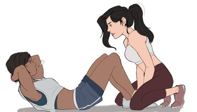 persnickety-doodles:Gym besties 💕Thought about going back to a gym, buuuuuut I drew this instead 😂