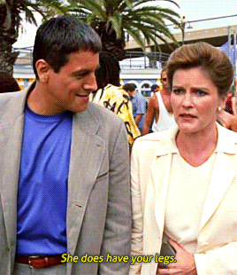 elusivehoney:JanewayXChakotay Moments» 3.08: Future’s End, Part I Look at Janeway’s legs often, Chak