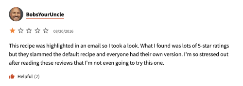 carry-on-my-wayward-butt:i am obsessed with the comments on recipe sites