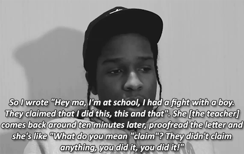 asvpxrockyx:A$AP Rocky experiences discrimination in the early years