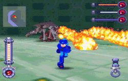 n64thstreet:  Clashing with the Karumuna Bash trio in Mega Man 64, by Capcom. 