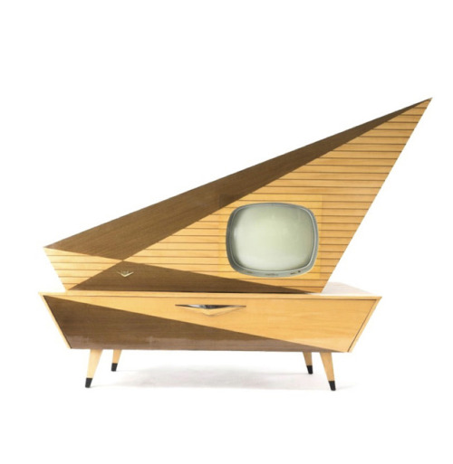 Gerhard Kubetschek. Entertainment centre ‘Kuba Komet’ with radio, TV-set, record player,