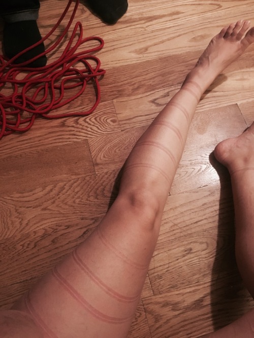 roped-girl:  Tighter rope, deeper marks by @thewolfatethesheep