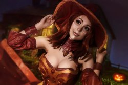 hotcosplaychicks:  Happy Halloween! Dota 2 Lina witch! by ShlachinaPolina Check out http://hotcosplaychicks.tumblr.com for more awesome cosplay